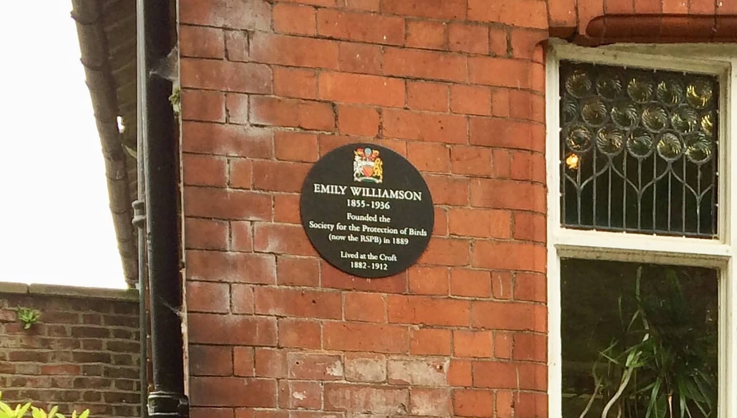 Emily Williamson Plaque representing Royal Society for the Protection of Birds